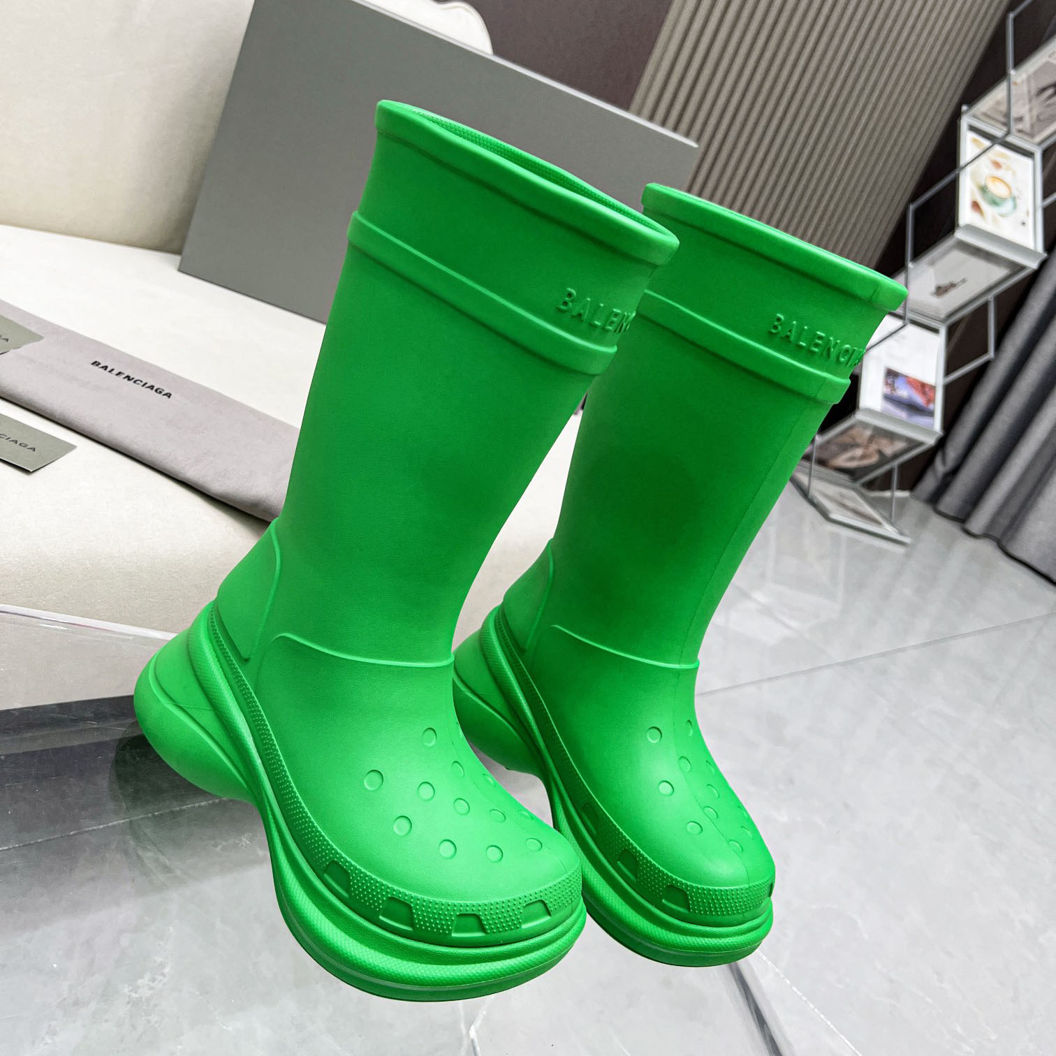 Balenciaga Crocs™ Boot In Rubber - FashionPlug