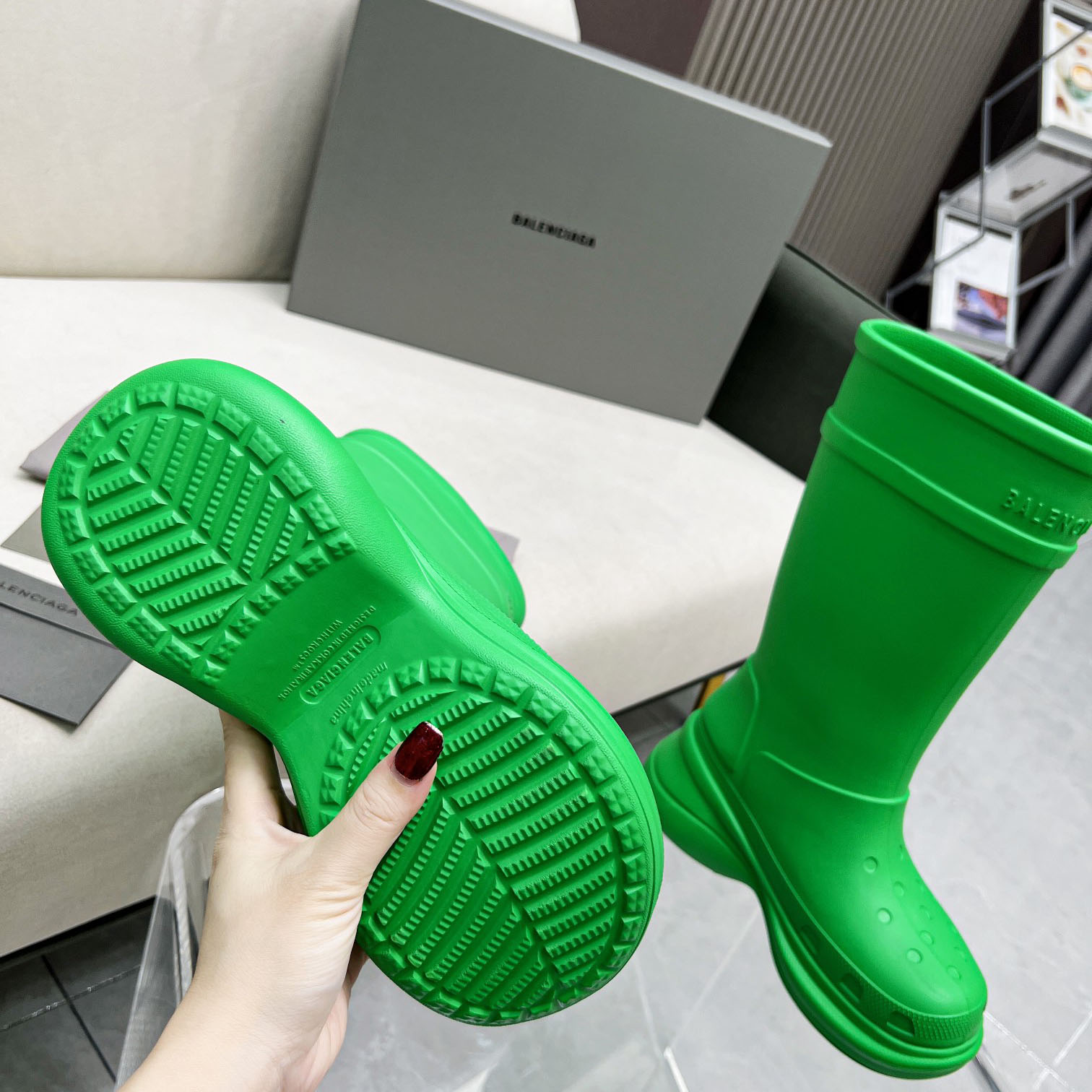 Balenciaga Crocs™ Boot In Rubber - FashionPlug