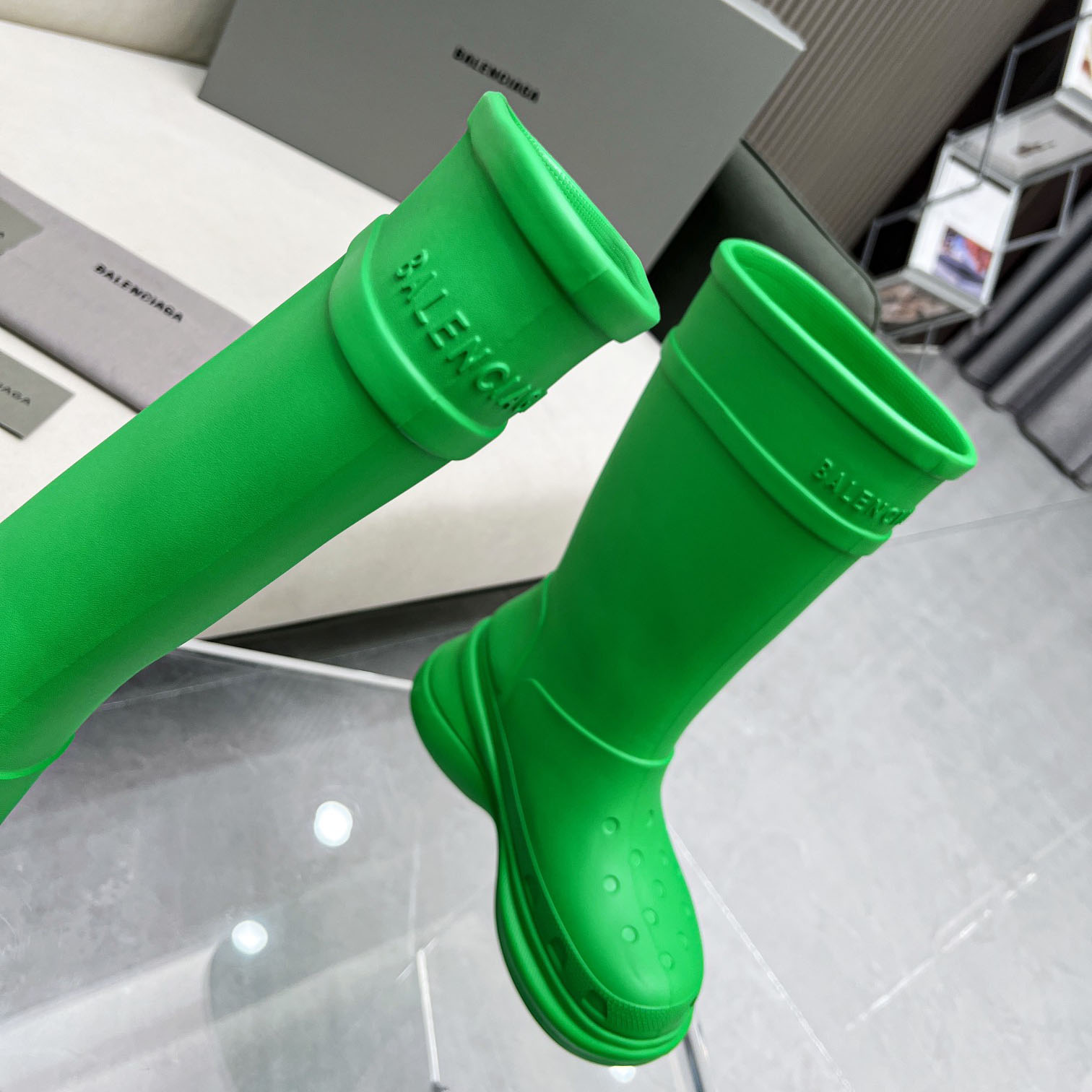Balenciaga Crocs™ Boot In Rubber - FashionPlug