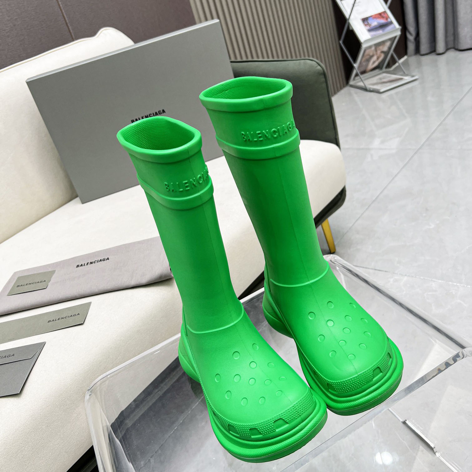Balenciaga Crocs™ Boot In Rubber - FashionPlug