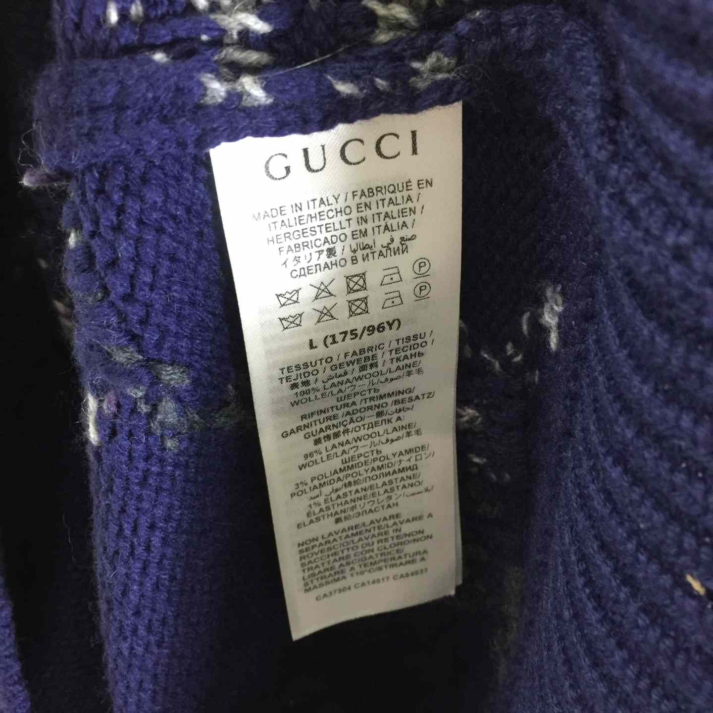 Gucci Wool Cardigan With GG Intarsia - FashionPlug