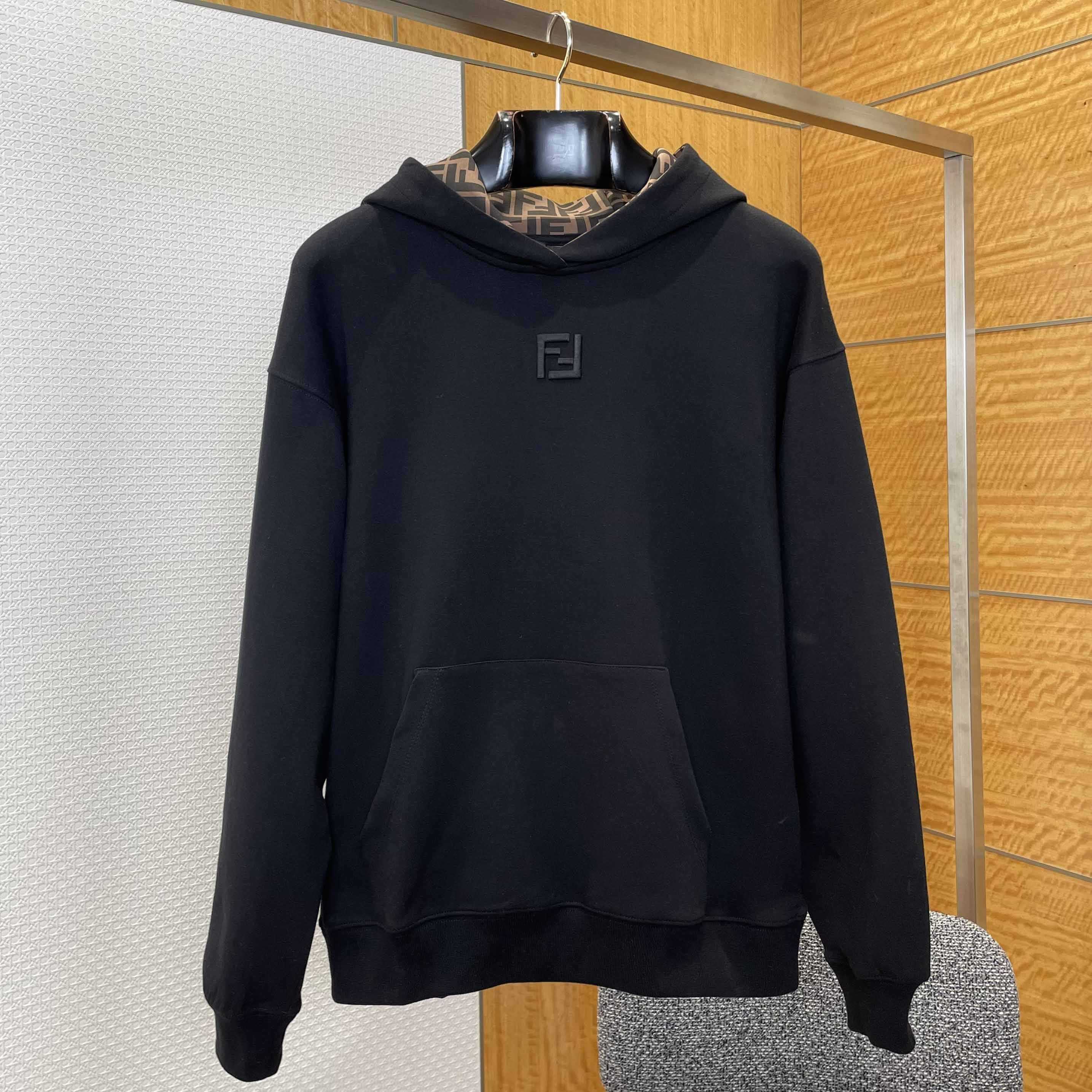 Fendi Black Cotton Sweatshirt - FashionPlug