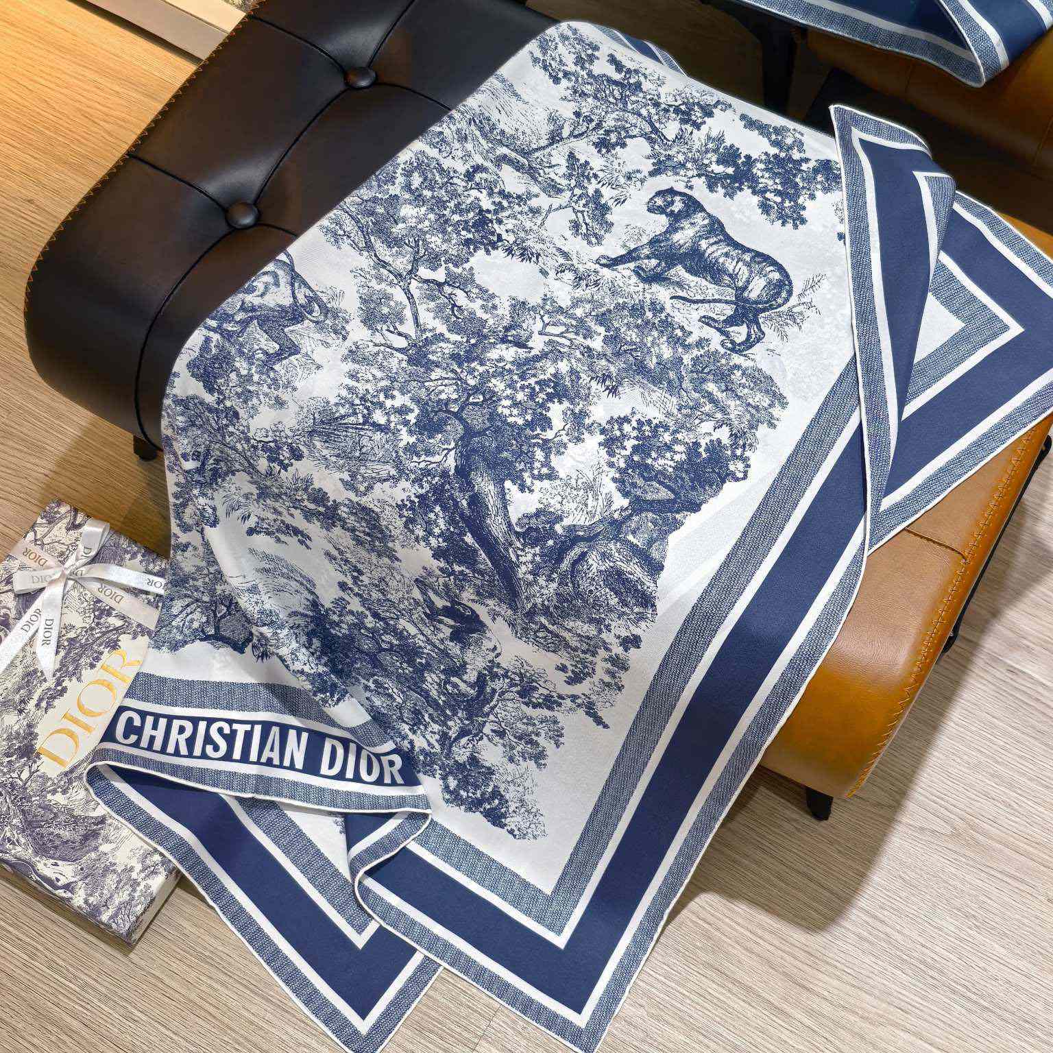 Dior Toile de Jouy Sauvage 90 Square Scarf  - FashionPlug