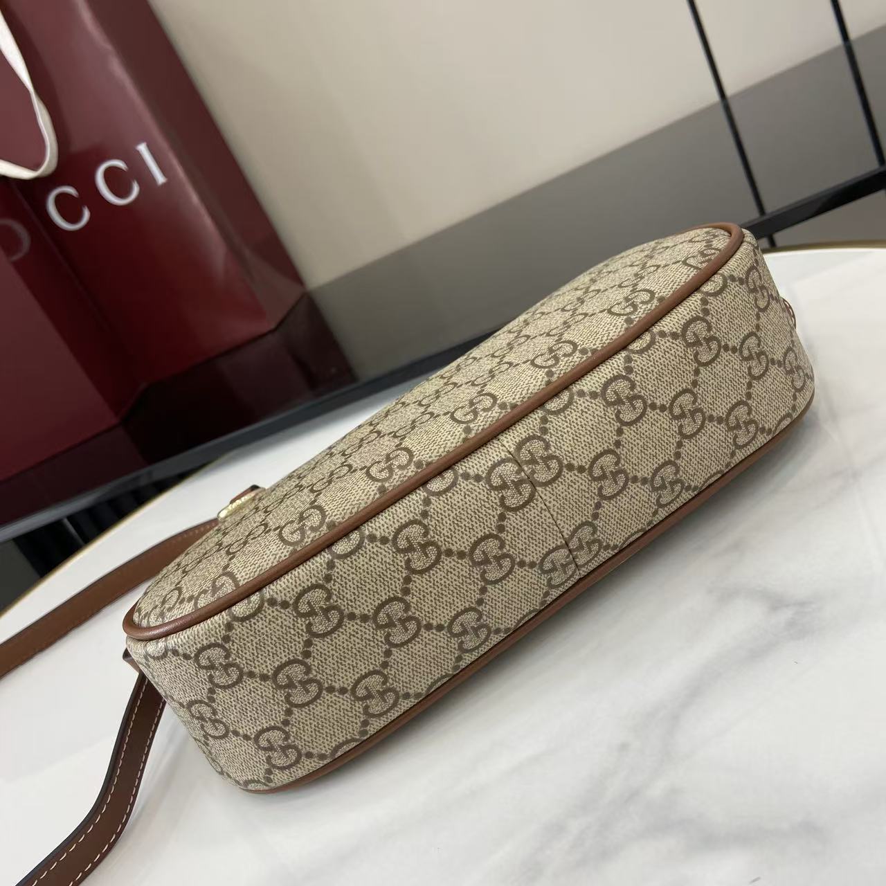Gucci GG Emblem Small Shoulder Bag - FashionPlug
