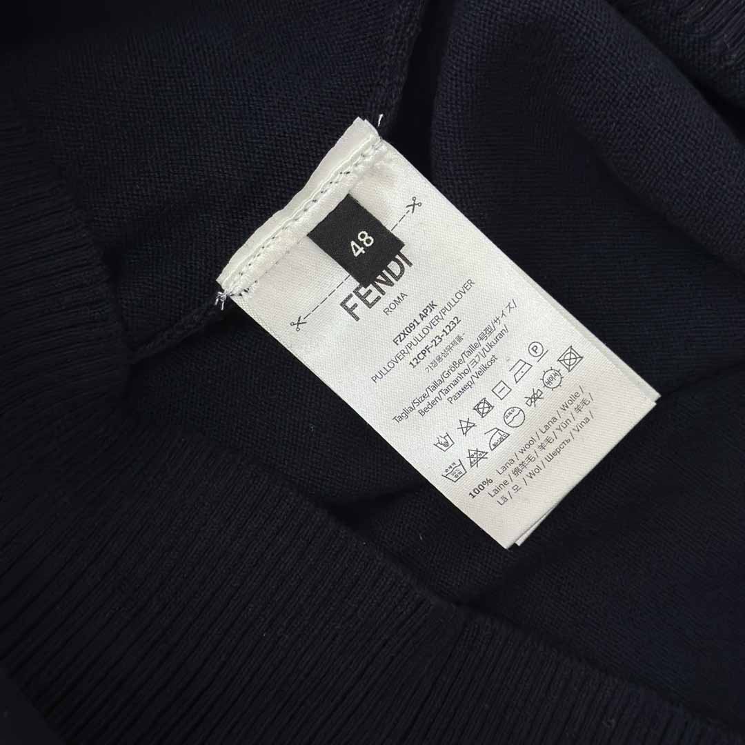 Fendi Navy Blue Wool Jumper - FashionPlug