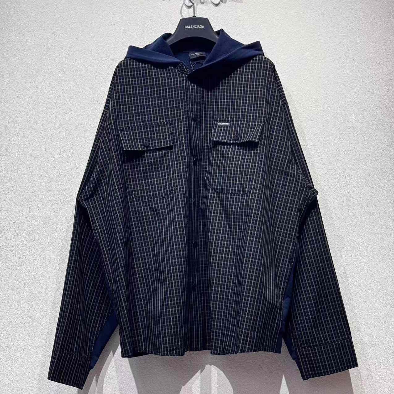 Balenciaga Cut Up Hooded Shirt - FashionPlug