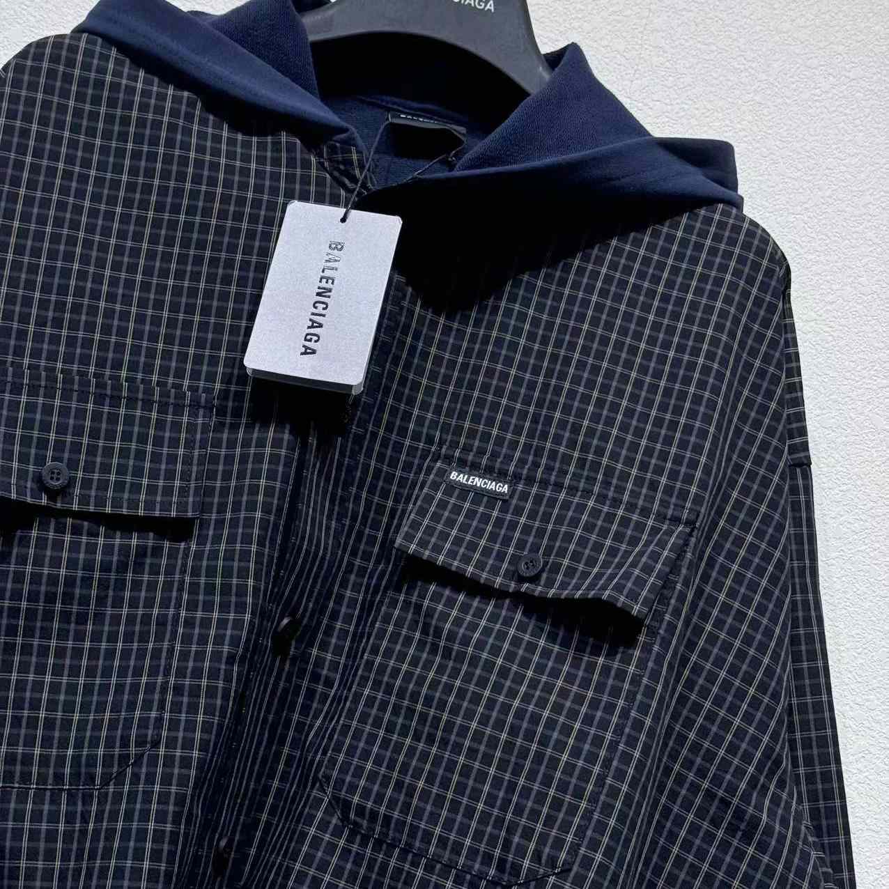 Balenciaga Cut Up Hooded Shirt - FashionPlug