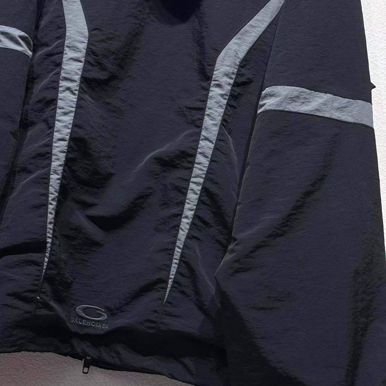 Balenciaga Loop Sports Icon Large Tracksuit Jacket 'Black/Elephant Grey' - FashionPlug