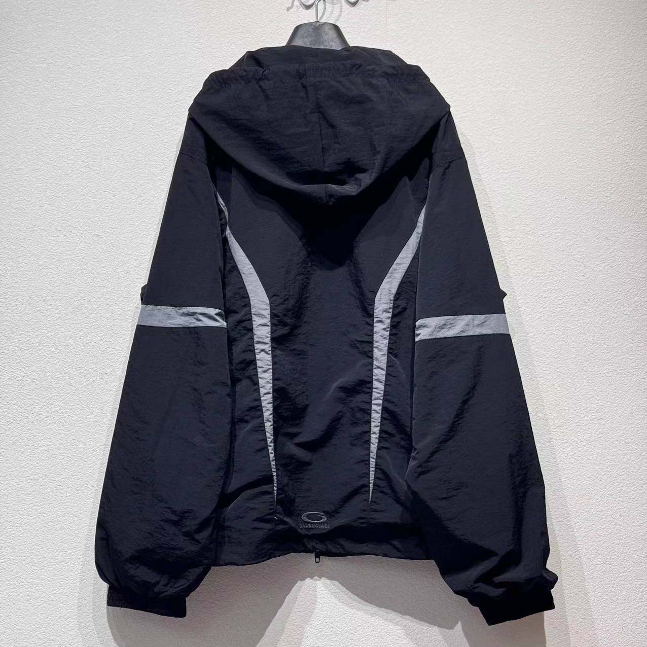 Balenciaga Loop Sports Icon Large Tracksuit Jacket 'Black/Elephant Grey' - FashionPlug