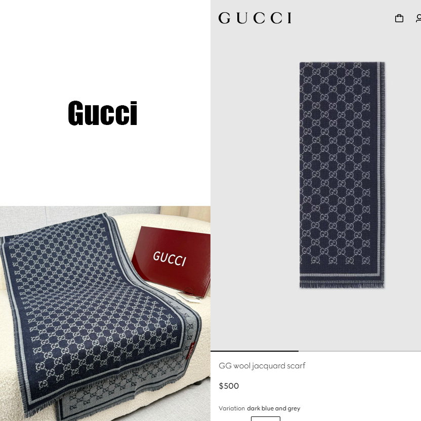 Gucci GG Wool Jacquard Scarf - FashionPlug