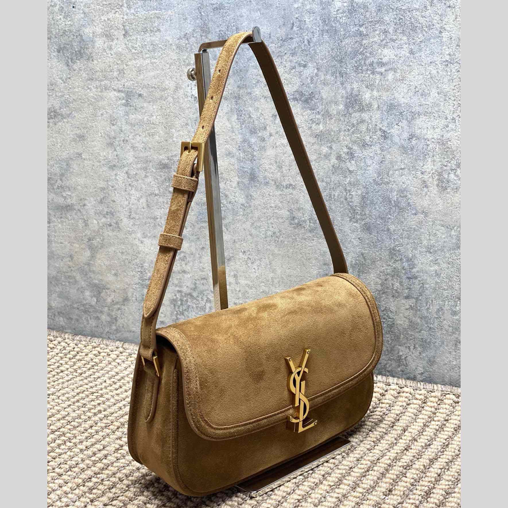 Saint Laurent Solferino Medium In Suede - FashionPlug