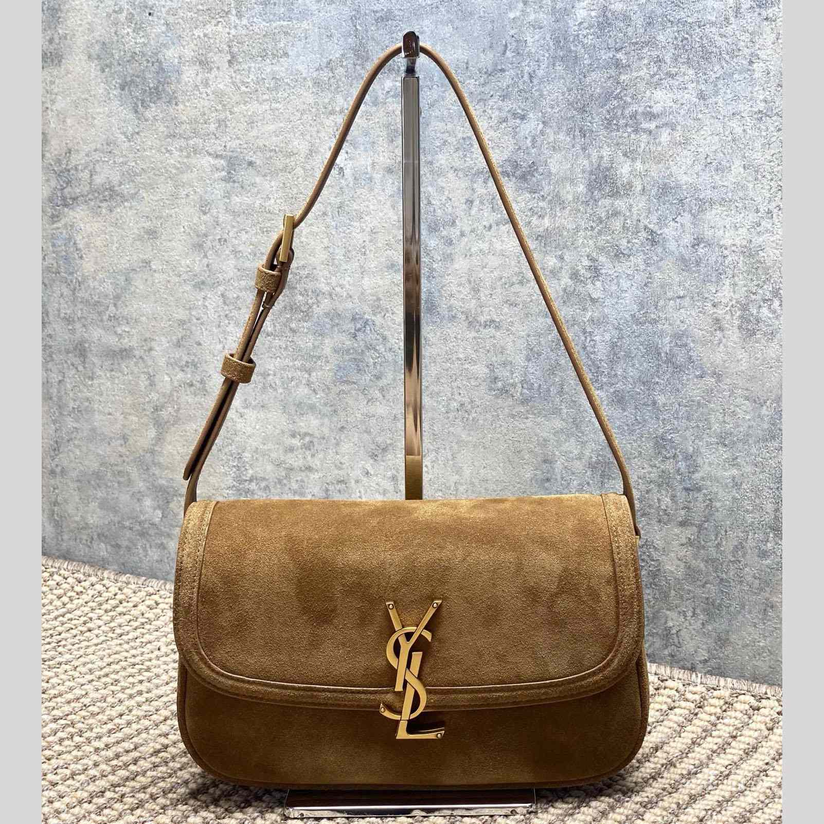 Saint Laurent Solferino Medium In Suede - FashionPlug