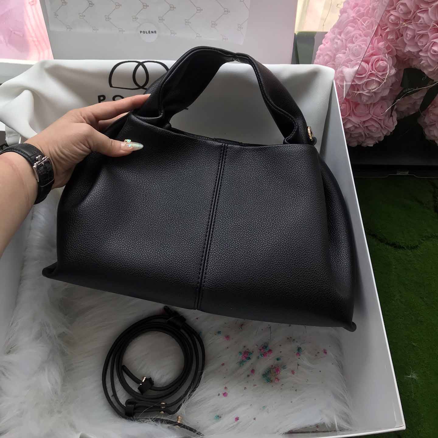 Polène Black Bag  32*16*19cm - FashionPlug