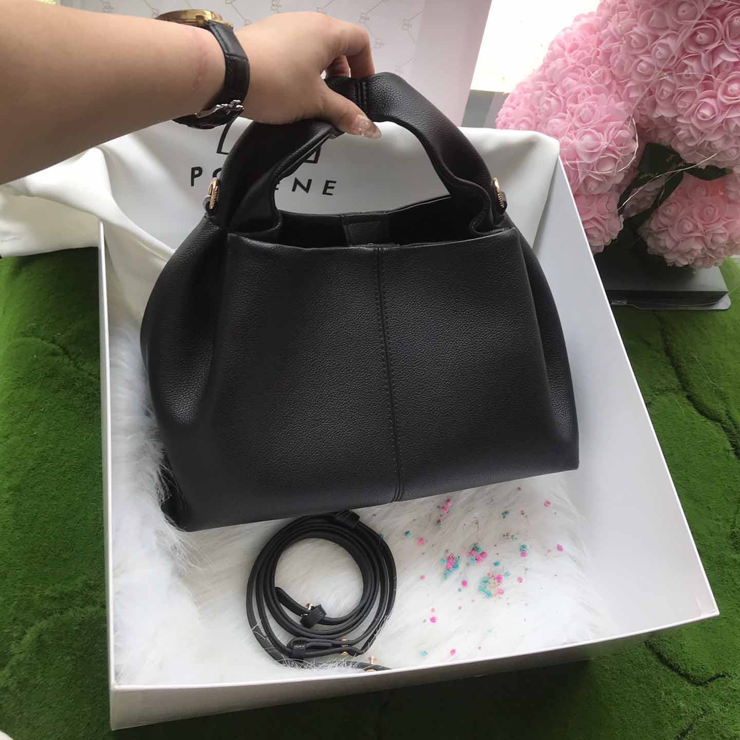 Polène Black Bag  32*16*19cm - FashionPlug