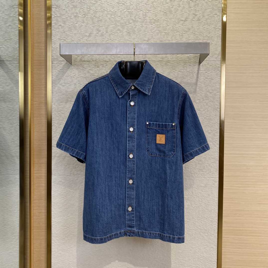 Louis Vuitton Signature Denim Short-Sleeved Shirt - FashionPlug