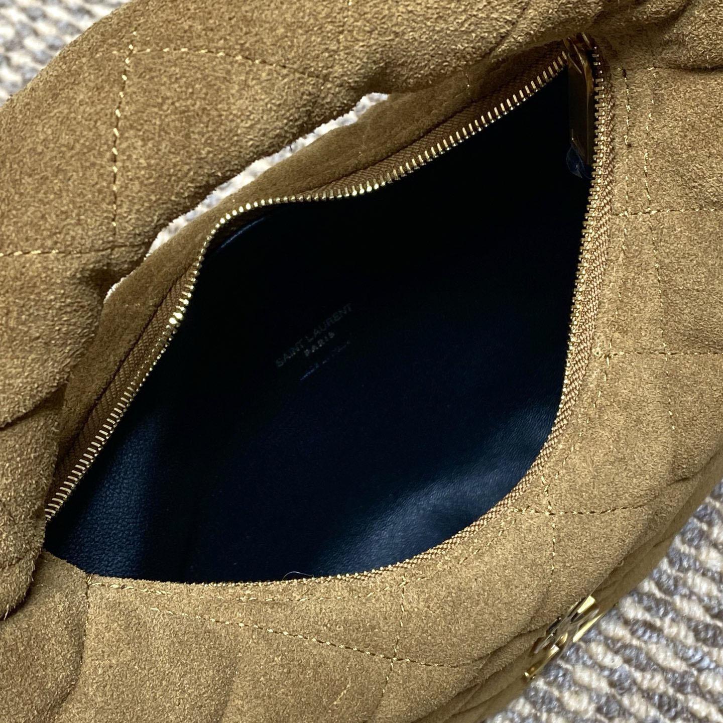 Saint Laurent Icarino In Quilted Suede - FashionPlug