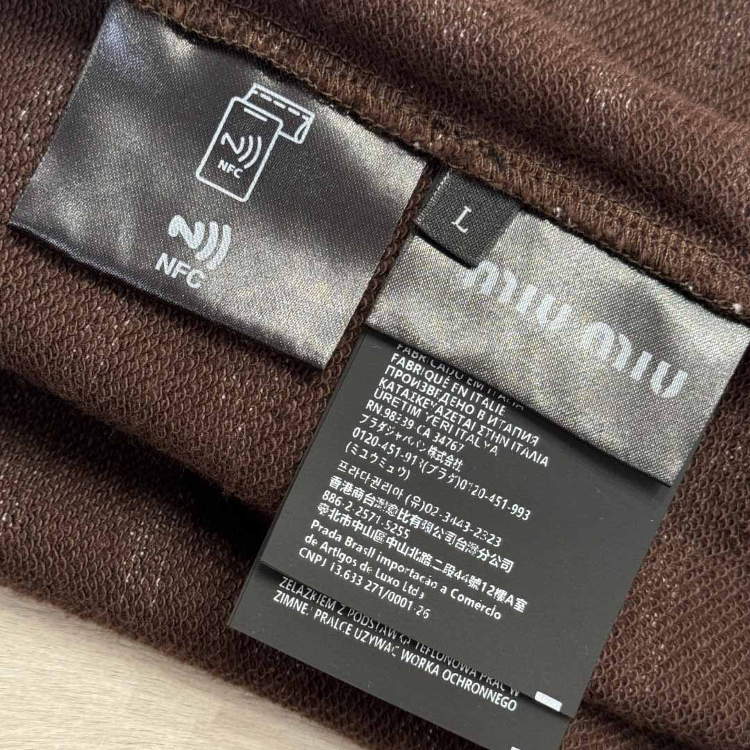 Miu Miu Striped Cotton Fleece Hoodie Jacket - FashionPlug