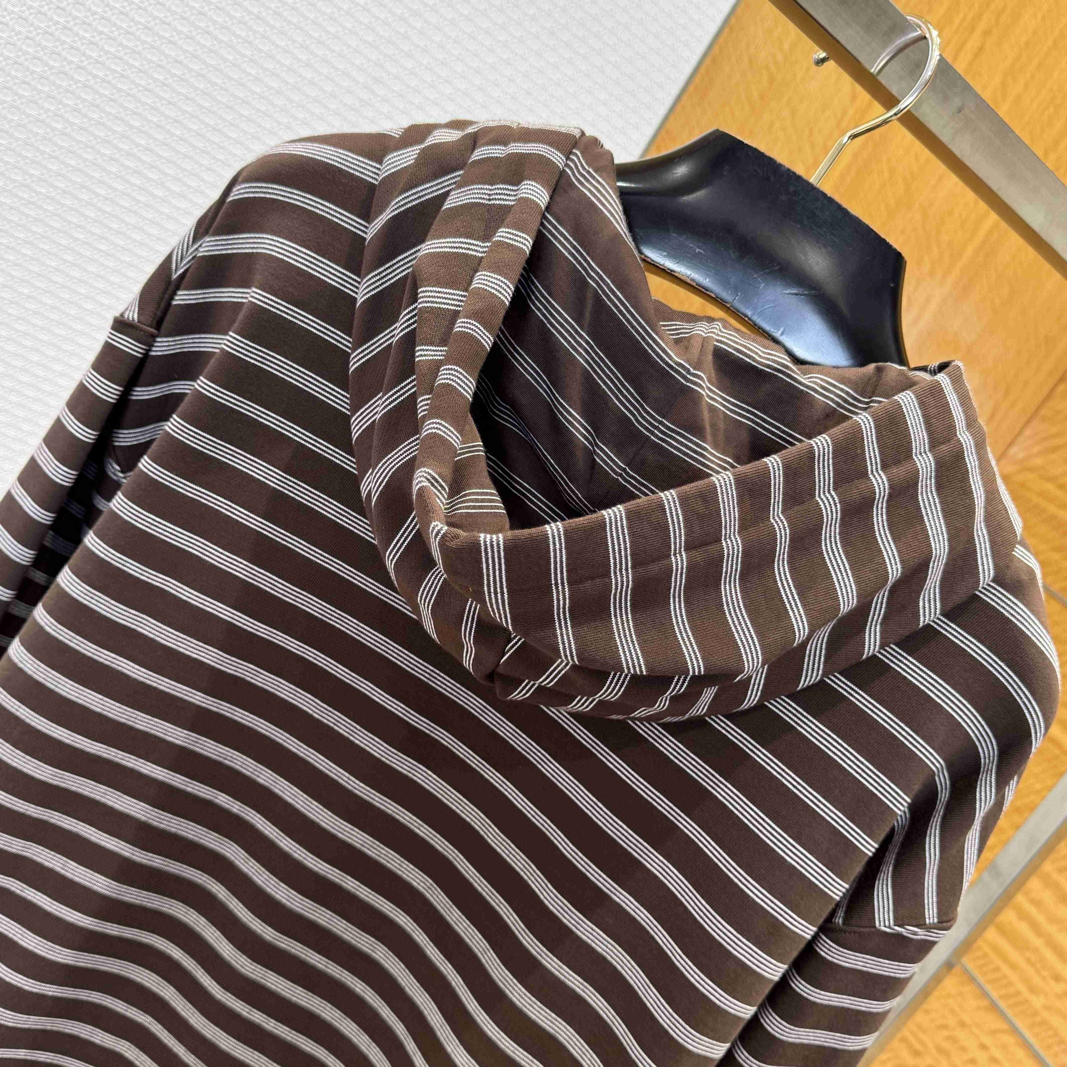 Miu Miu Striped Cotton Fleece Hoodie Jacket - FashionPlug