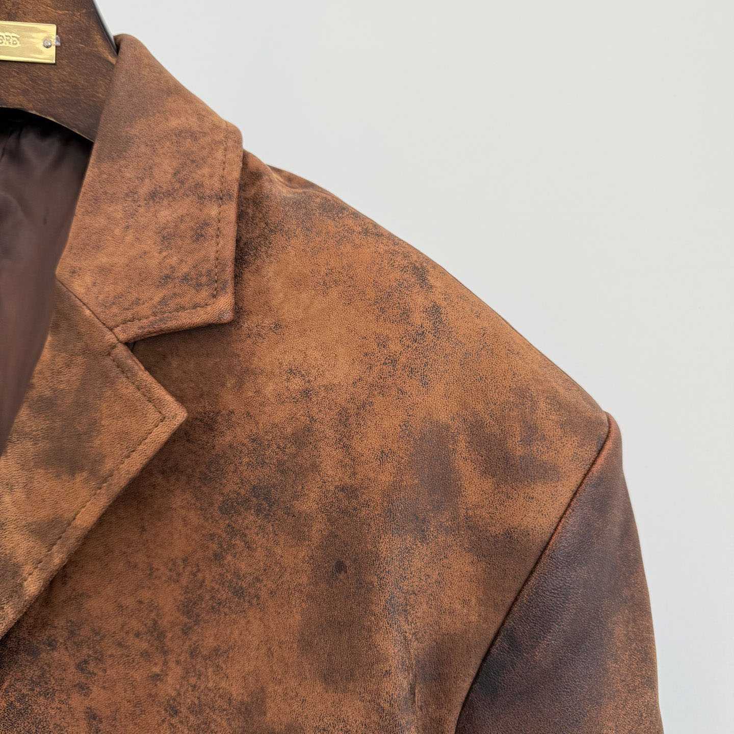 Miu Miu Waxed Suede Leather Jacket - FashionPlug
