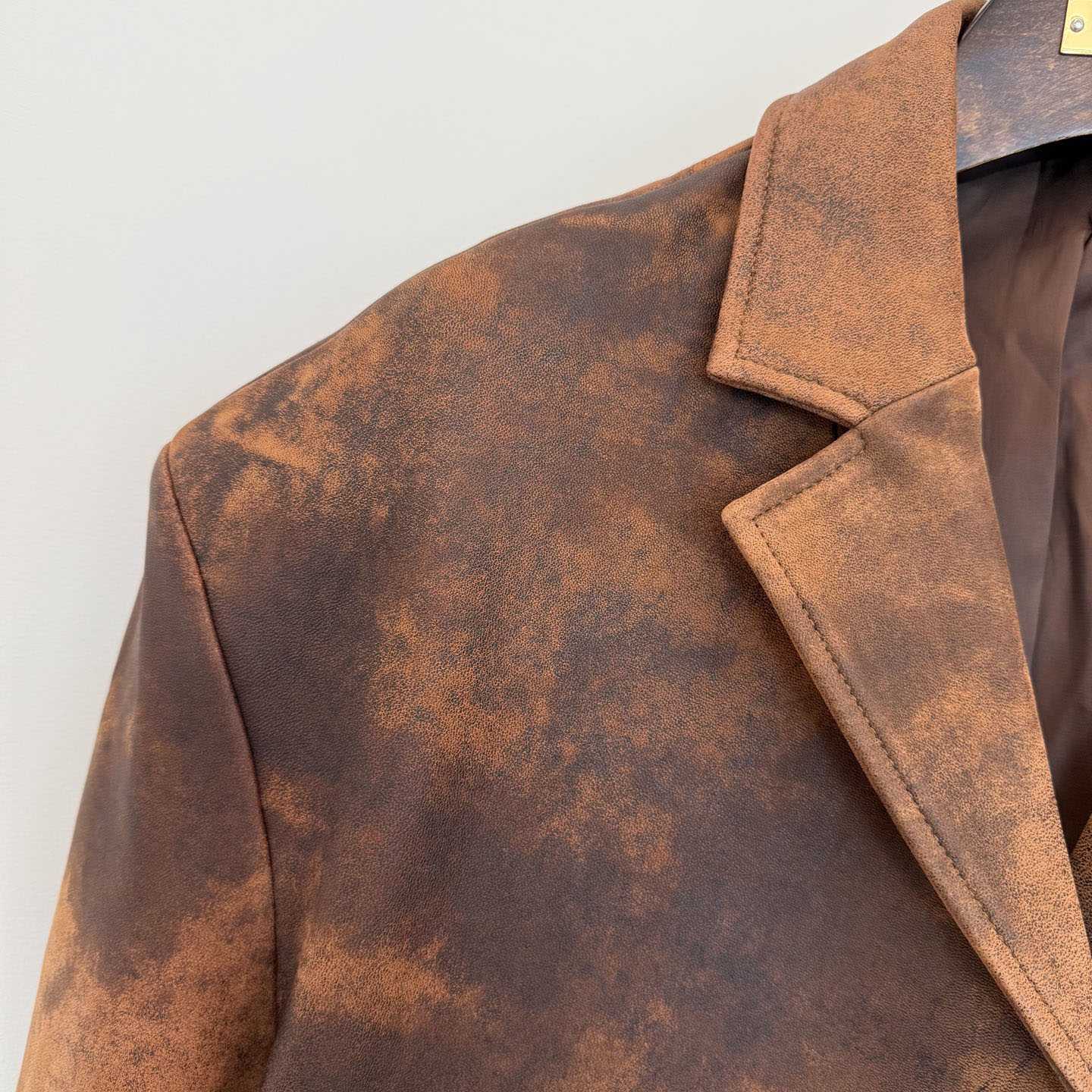 Miu Miu Waxed Suede Leather Jacket - FashionPlug