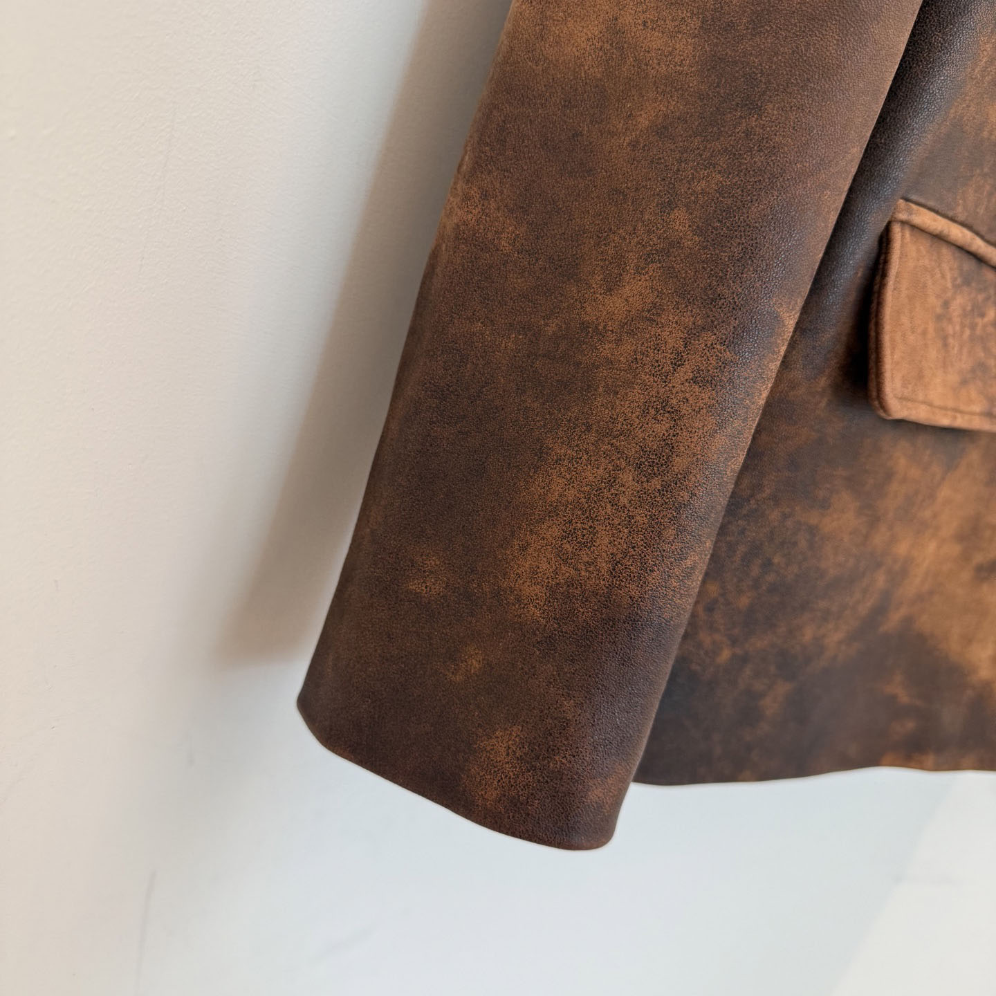 Miu Miu Waxed Suede Leather Jacket - FashionPlug