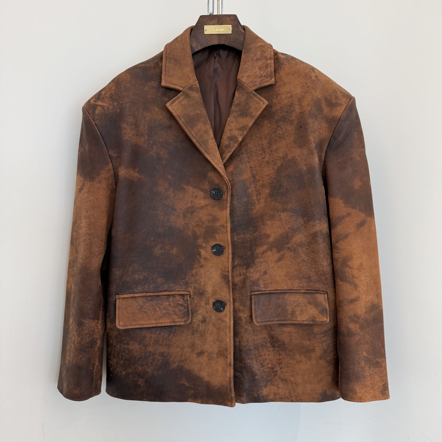 Miu Miu Waxed Suede Leather Jacket - FashionPlug