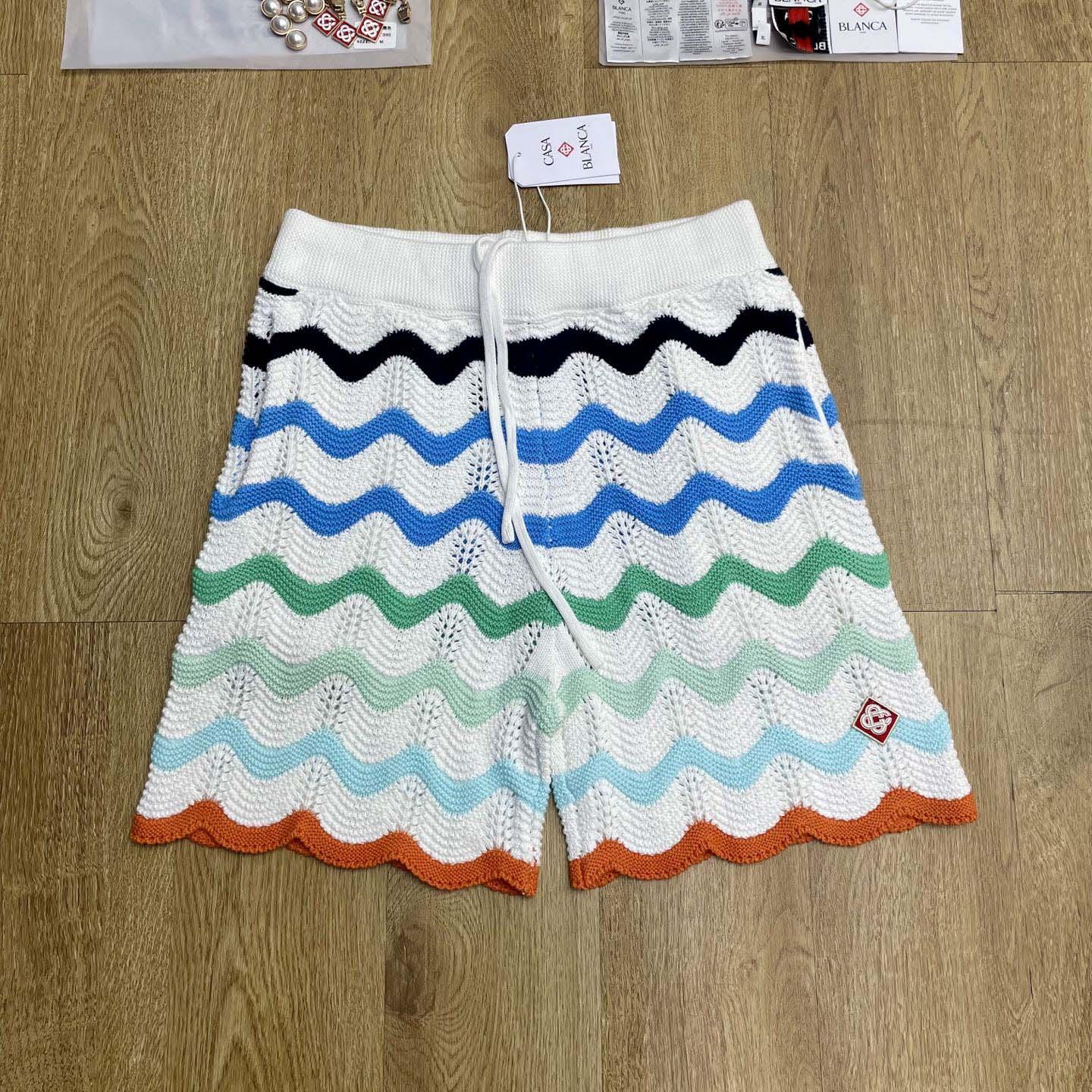 Casablanca Gradient Wave Crochet Shorts   D0108 - FashionPlug