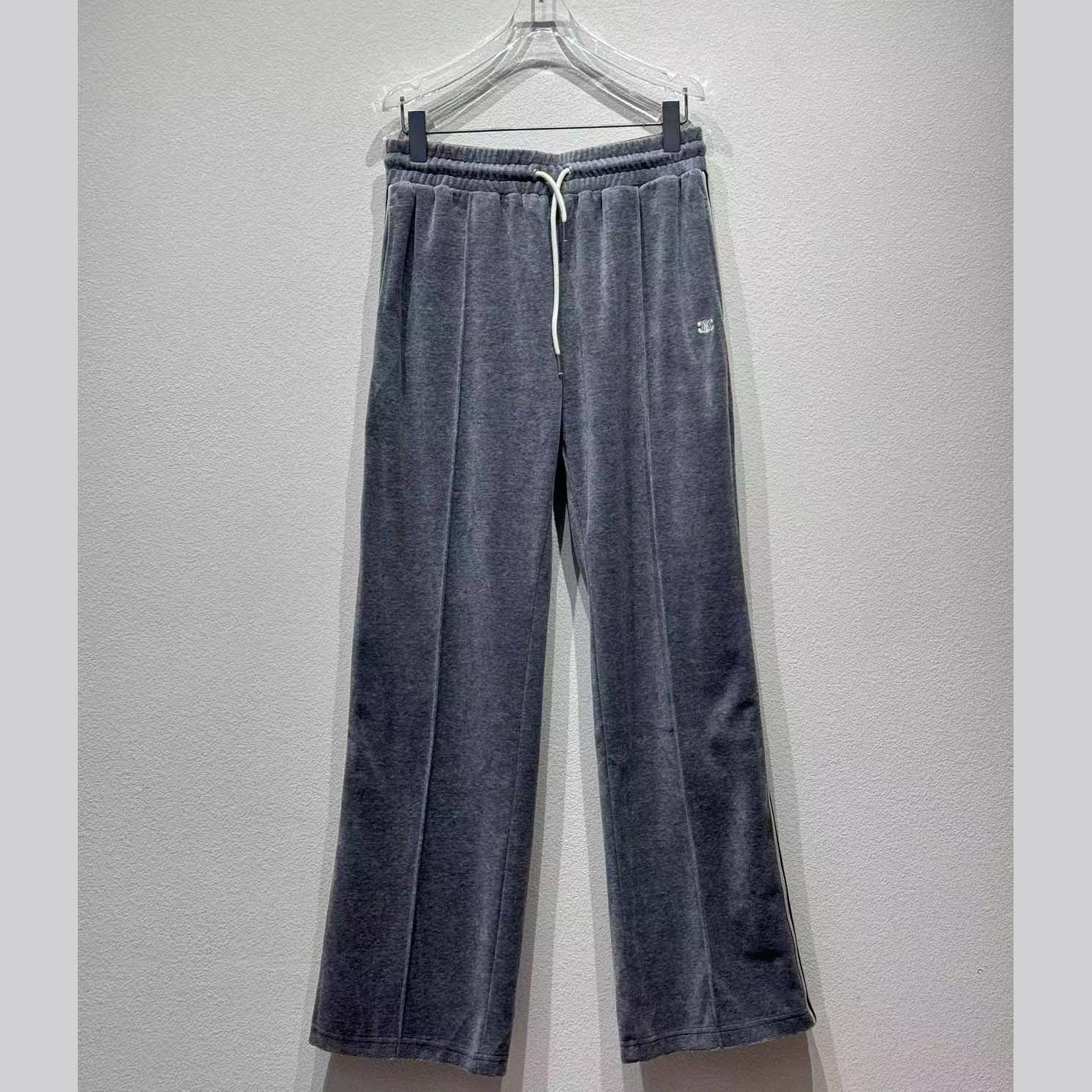 Celine Velvet Triomphe Track Pants - FashionPlug