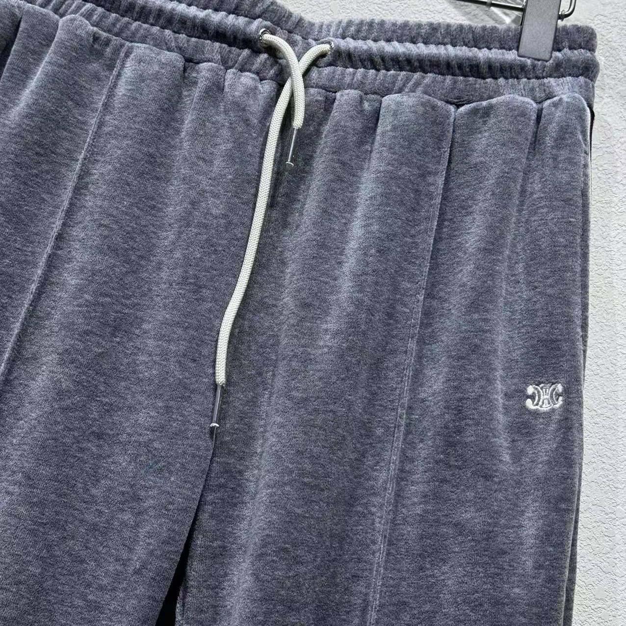 Celine Velvet Triomphe Track Pants - FashionPlug
