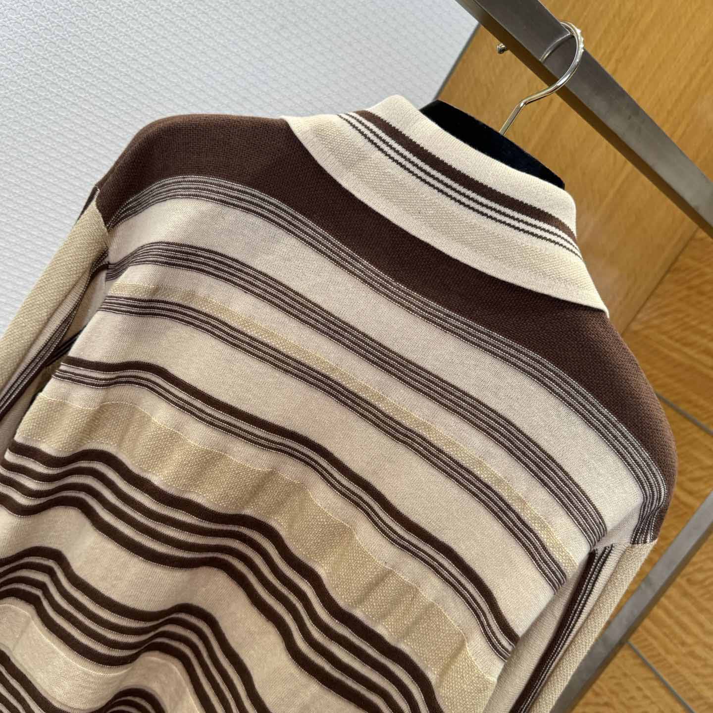 Bottega Veneta Men's Striped Linen-Blend Polo Shirt - FashionPlug