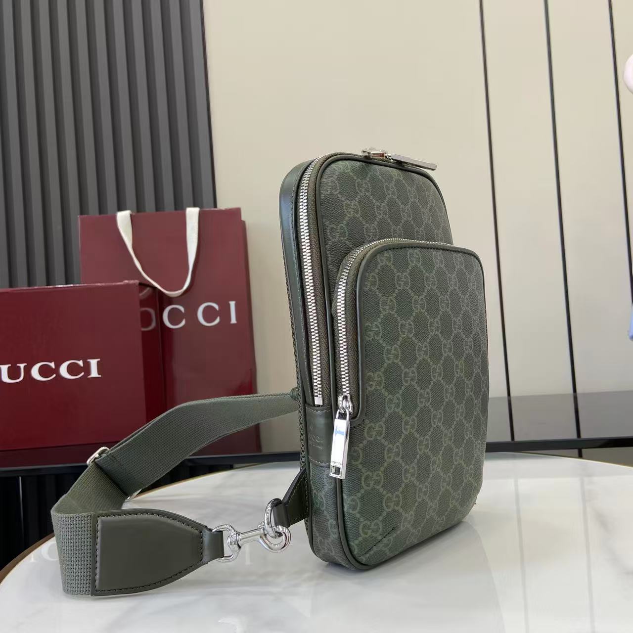 Gucci GG Monogram Small Slingbag - FashionPlug