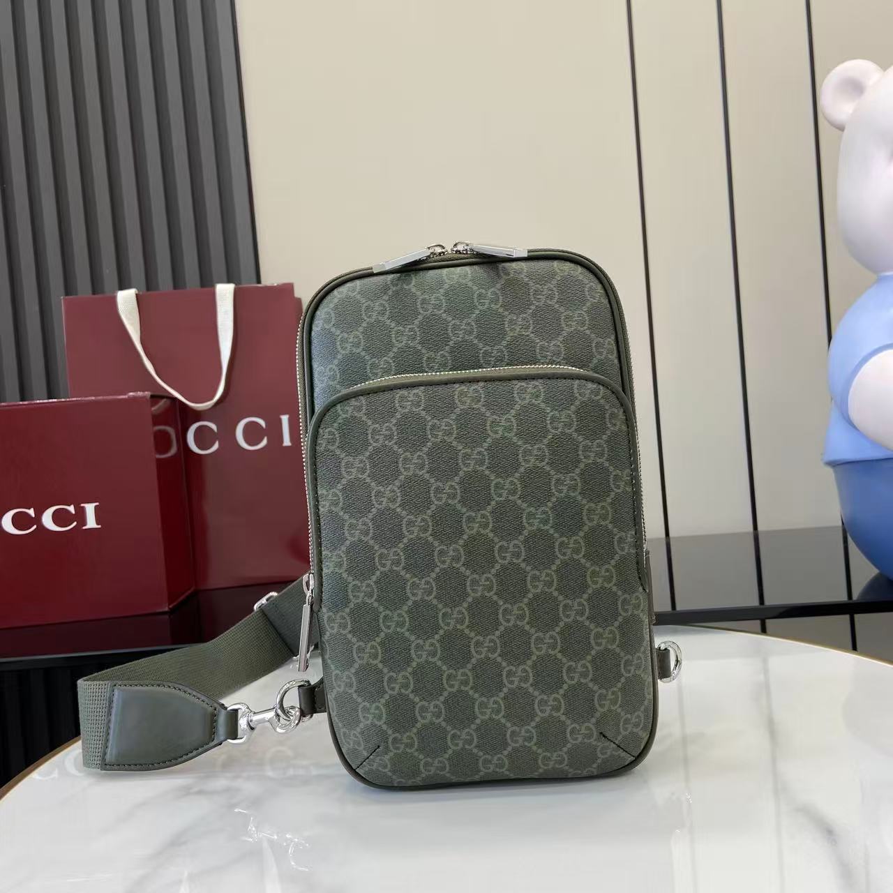 Gucci GG Monogram Small Slingbag - FashionPlug