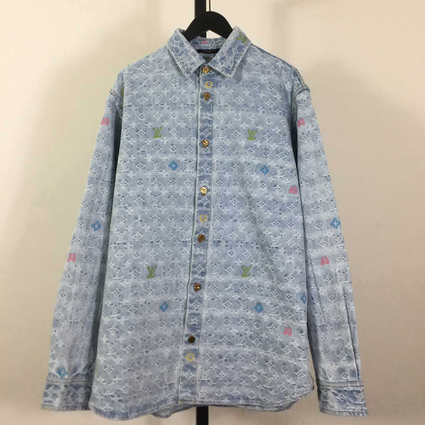 Louis Vuitton Tyler Colorful Card Denim Shirt - FashionPlug