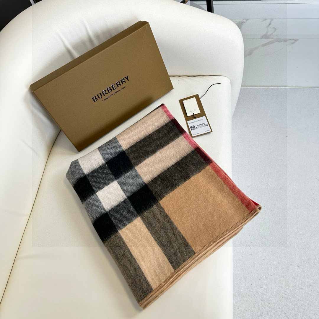 Burberry Reversible Monogram Wool Cashmere Jacquard Cape - FashionPlug