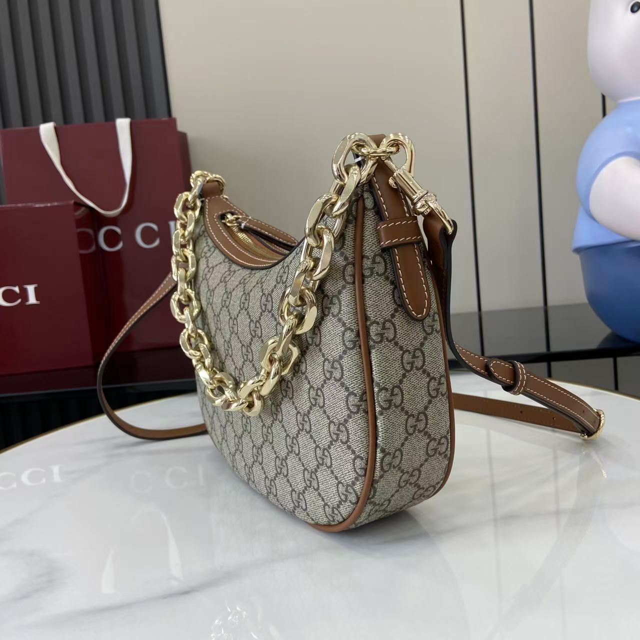 Gucci GG Emblem Medium Shoulder Bag - FashionPlug