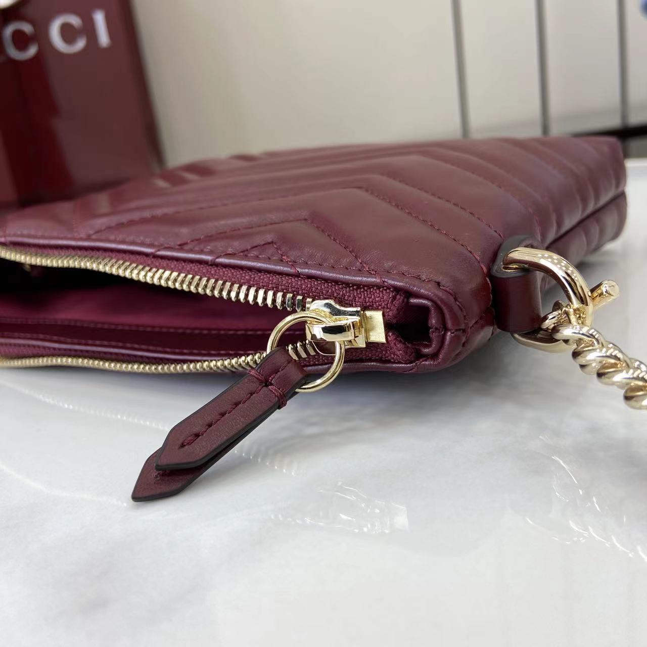 Gucci GG Marmont Pochette With Chain - FashionPlug