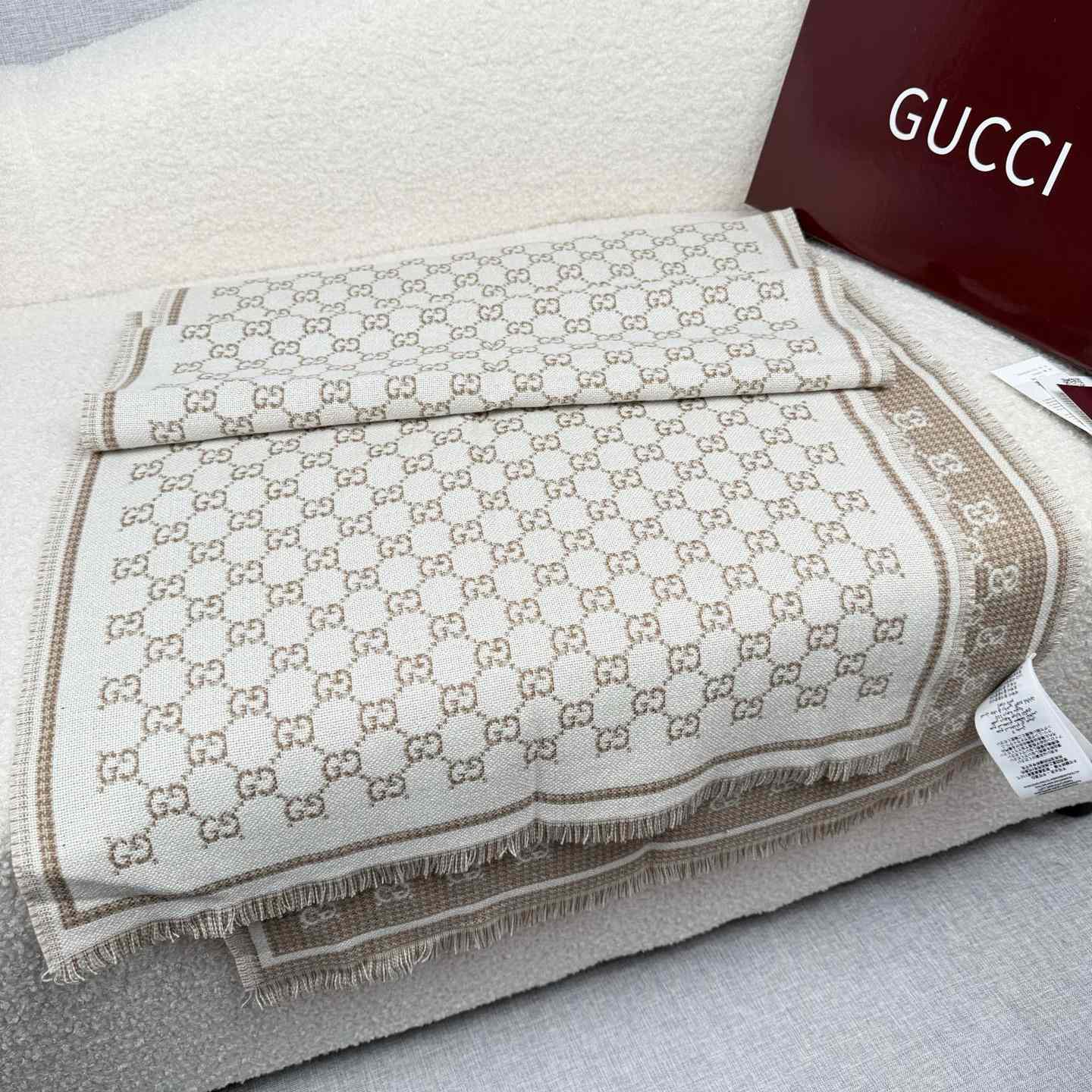 Gucci GG Wool Scarf - FashionPlug