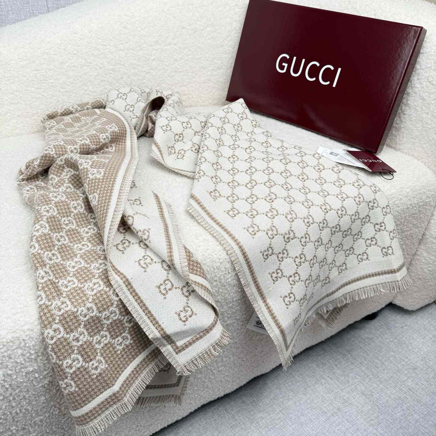 Gucci GG Wool Scarf - FashionPlug