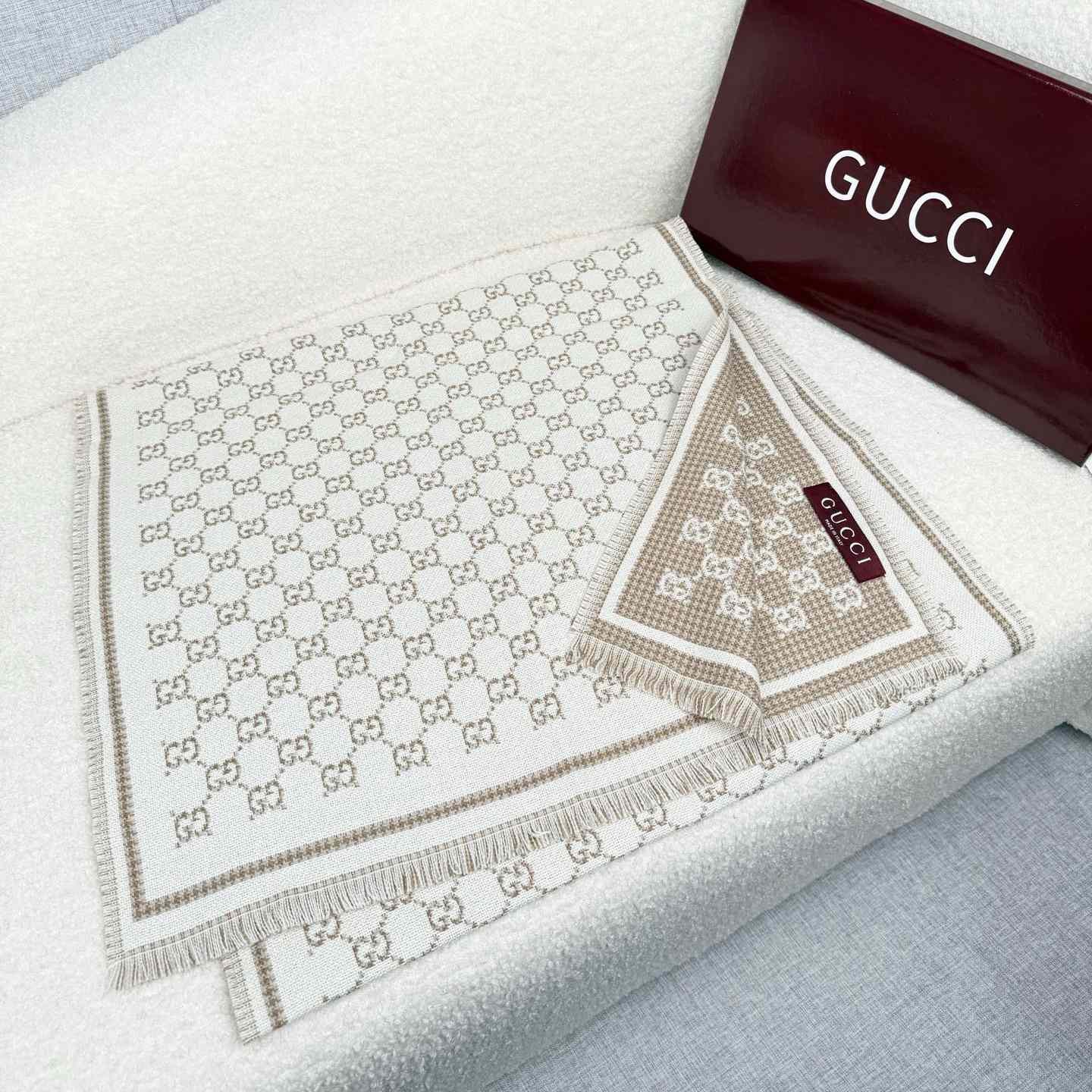 Gucci GG Wool Scarf - FashionPlug