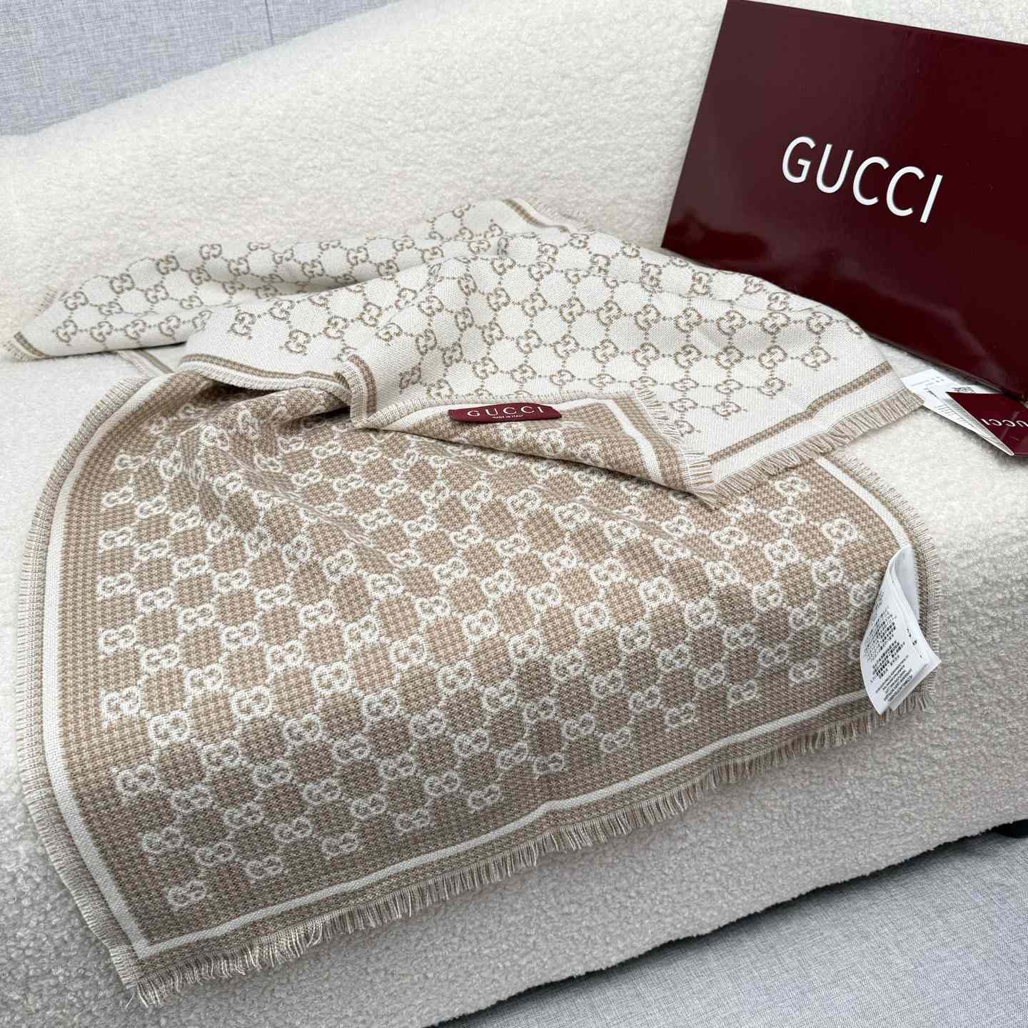 Gucci GG Wool Scarf - FashionPlug