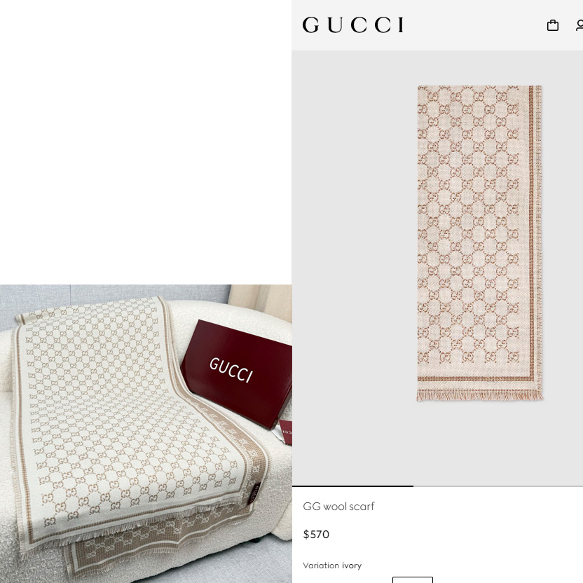 Gucci GG Wool Scarf - FashionPlug