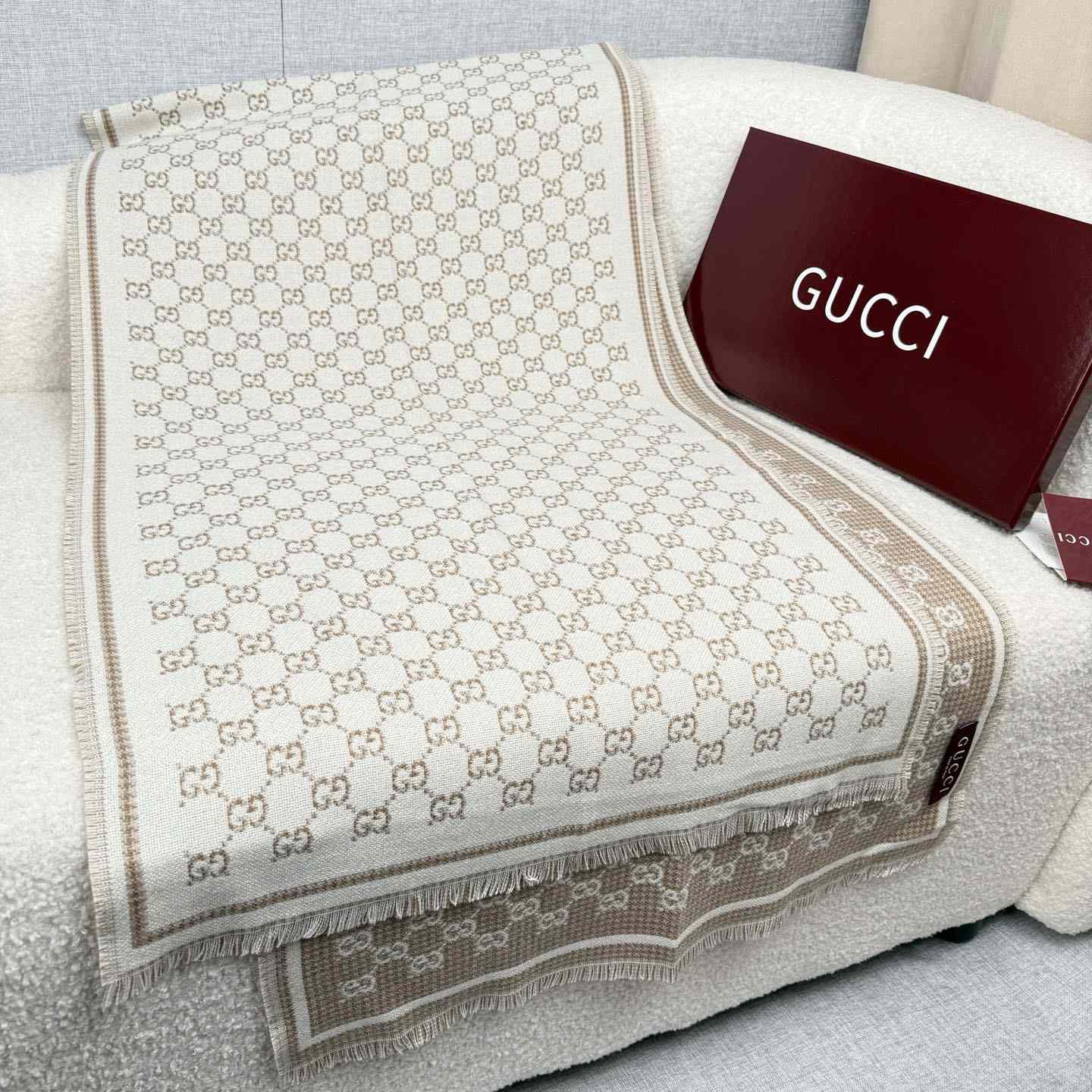 Gucci GG Wool Scarf - FashionPlug
