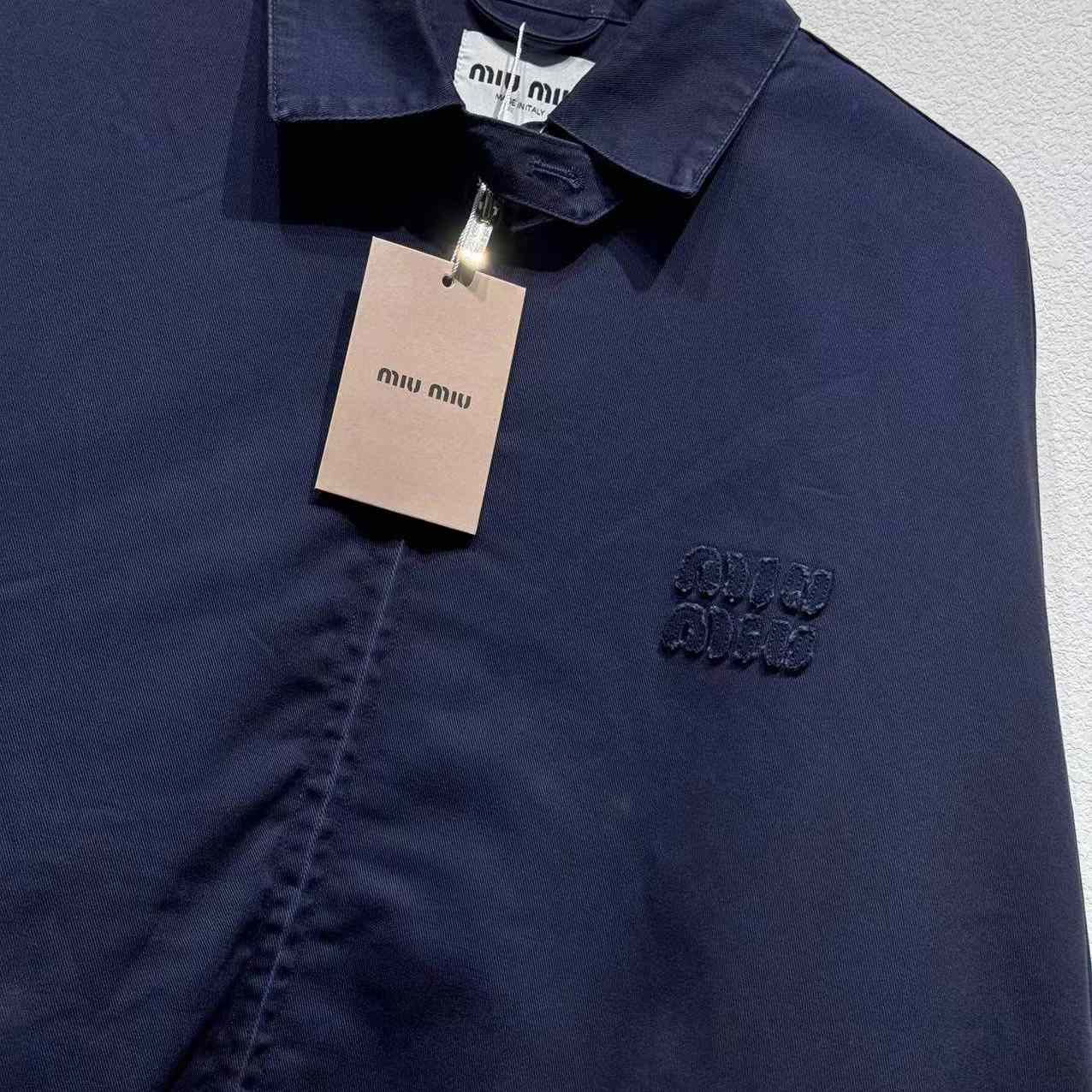 Miu Miu Gabardine Jacket 'Blue' - FashionPlug