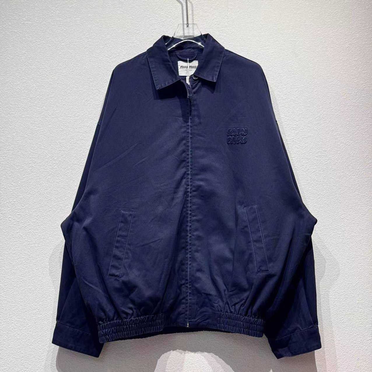 Miu Miu Gabardine Jacket 'Blue' - FashionPlug