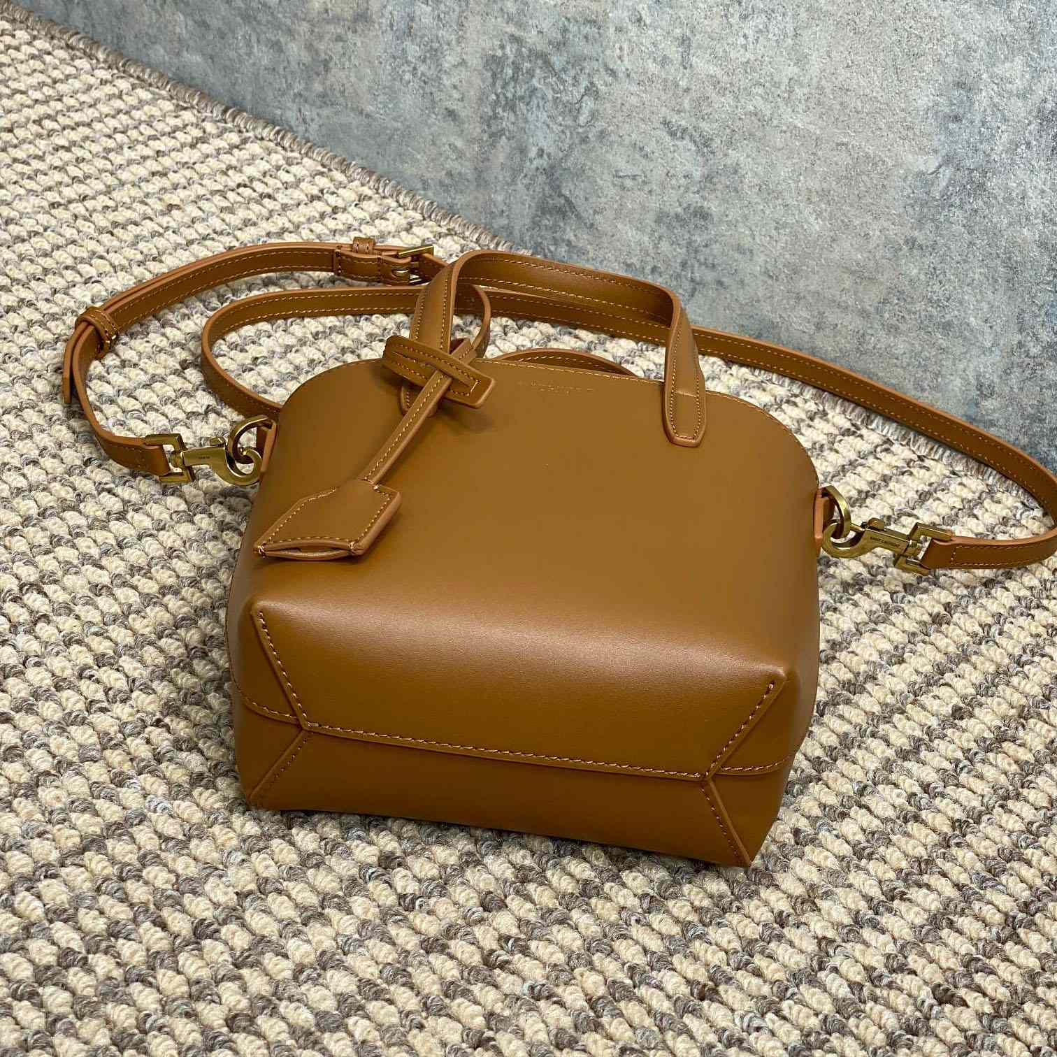 Saint Laurent Mini Toy Shopping Saint Laurent In Box Leather - FashionPlug