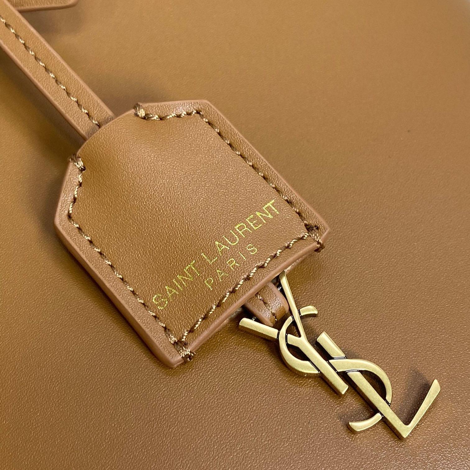 Saint Laurent Mini Toy Shopping Saint Laurent In Box Leather - FashionPlug