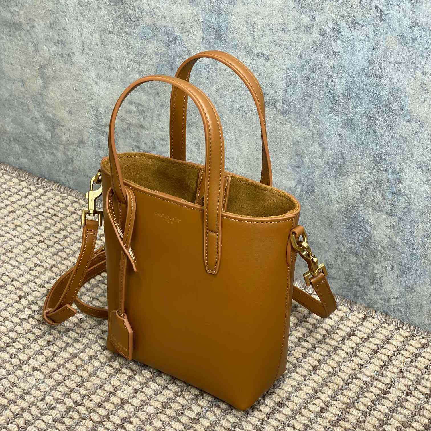 Saint Laurent Mini Toy Shopping Saint Laurent In Box Leather - FashionPlug