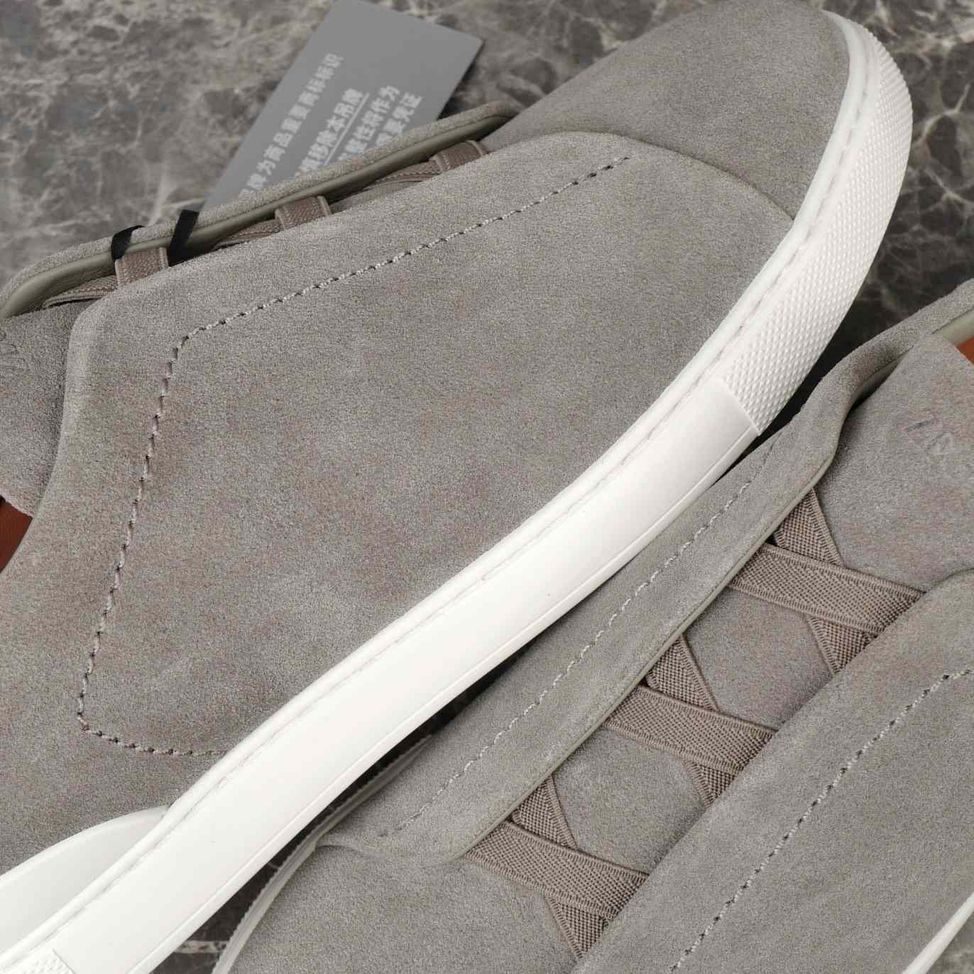 Zegna Utility Blue suede Triple Stitch™ Sneakers - FashionPlug