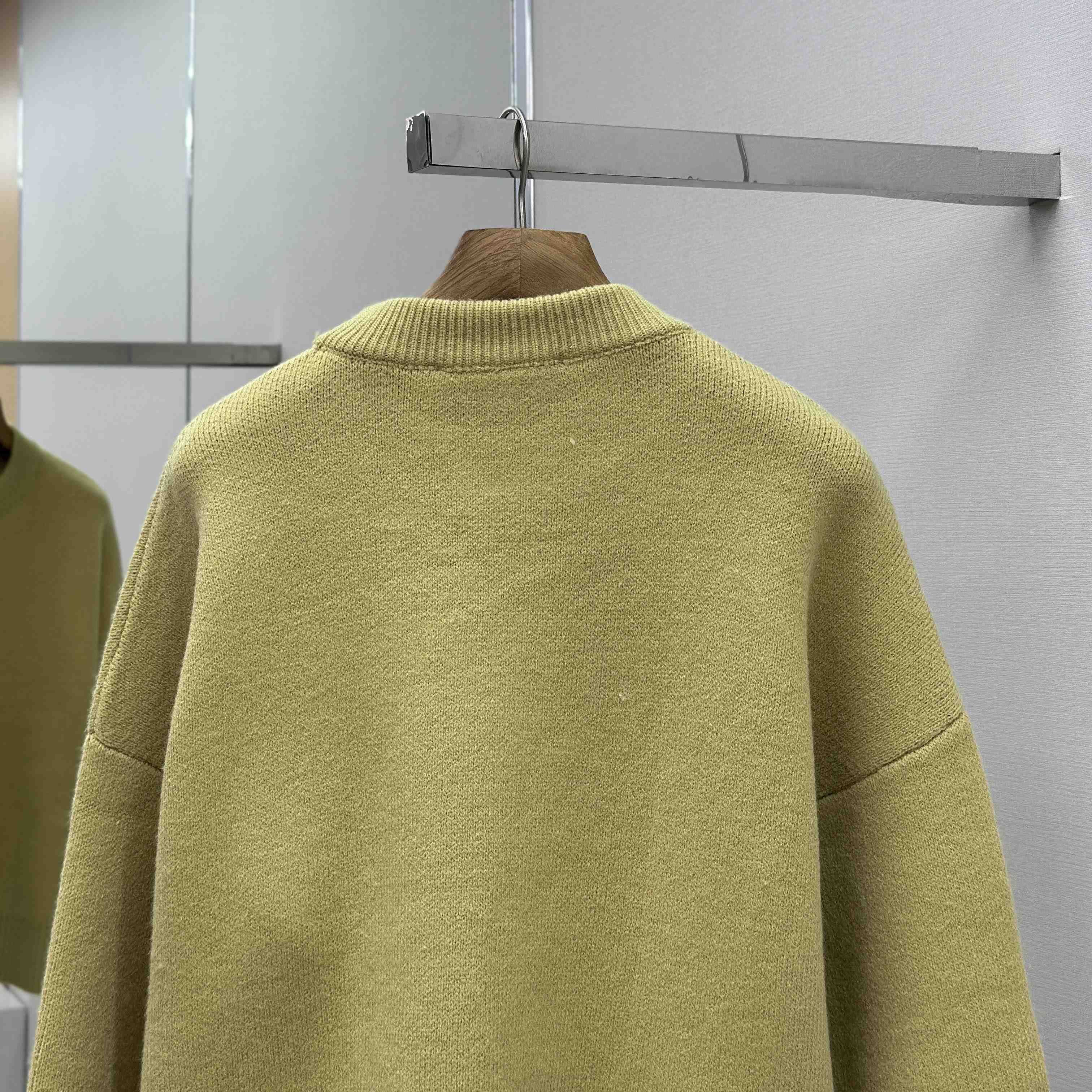AMI Paris Yellow Alpaca Ami De Coeur Crewneck Sweater - FashionPlug