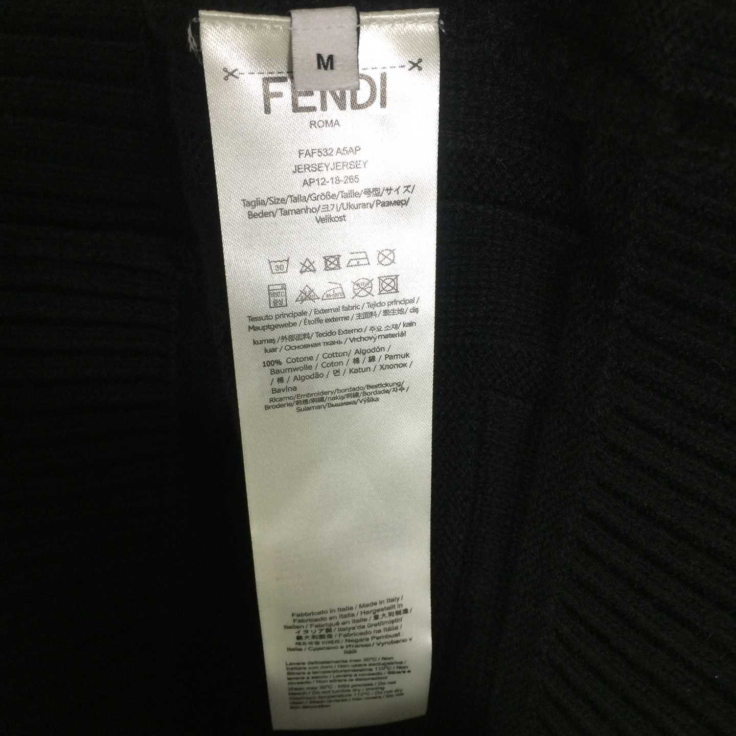 Fendi Black Wool Pullover - FashionPlug